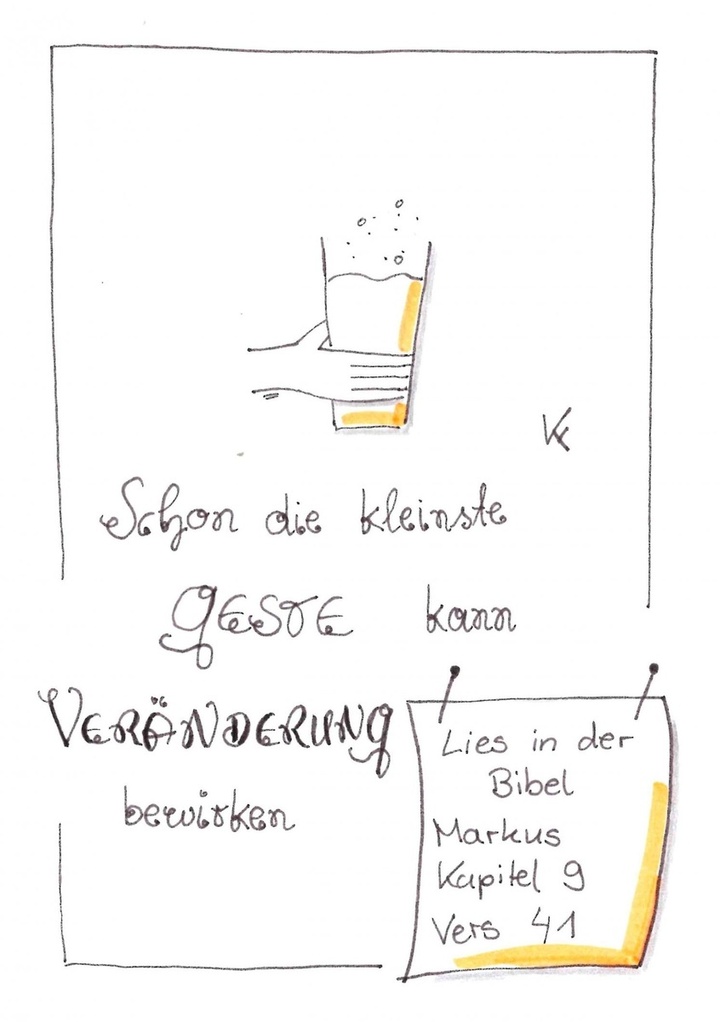Katrin Fuchs, Sketchnote zu Mk 9,41